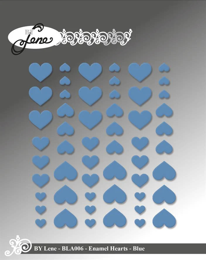 Enemal hjerte dots  blå