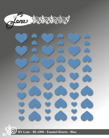 Enemal hjerte dots  blå