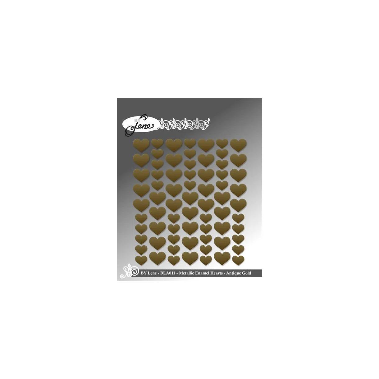 By Lene - Enamel Dots - Hjerter - Metallic Antik Guld