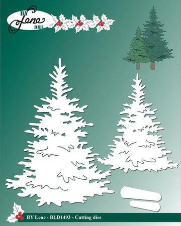 By Lene Die Cut/Emb, Pinetrees juletræer