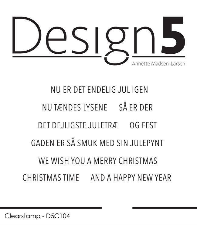 Design5 Clearstamp, Danske tekster, Nu er det endelig jul igen