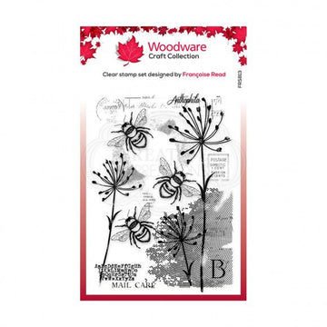 Woodware clear stamp set med bier