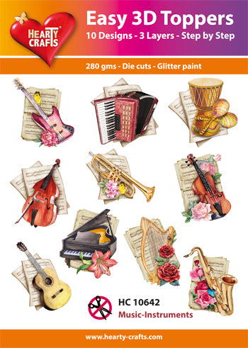Easy 3D Toppers Music Instruments