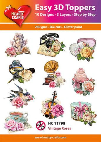 Easy 3D Toppers 10 ASS. HC11798 Vintage roses