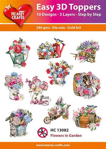 7513082 Easy 3D Toppers 10 ASS. HC13082 Flowers in garden