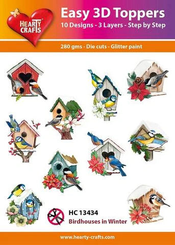 7513434 Easy 3D Toppers 10 ASS. HC13434 Birdhouses in Winter