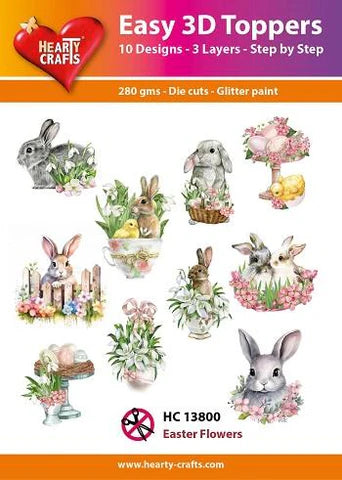 7513800 Easy 3D Toppers 10 ASS. HC13800 Easter flowers