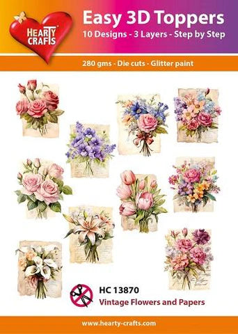 7513870 Easy 3D Toppers "Vintage Flowers and Papers" HC13870