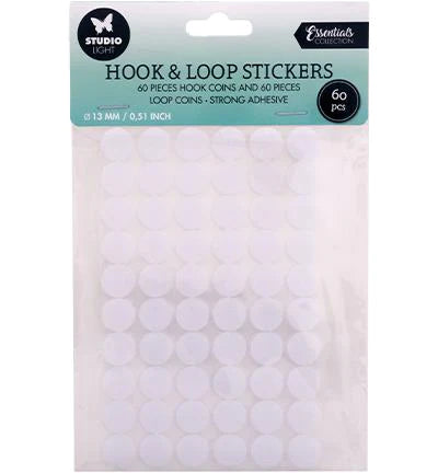 Studio Light Hoop & Loop Round 13mm  60 stk - Velcro UDSOLGT