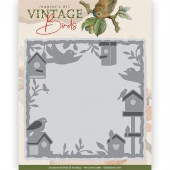 Jeanine's Art Dies "Vintage Birds - Birdhouse Frame"