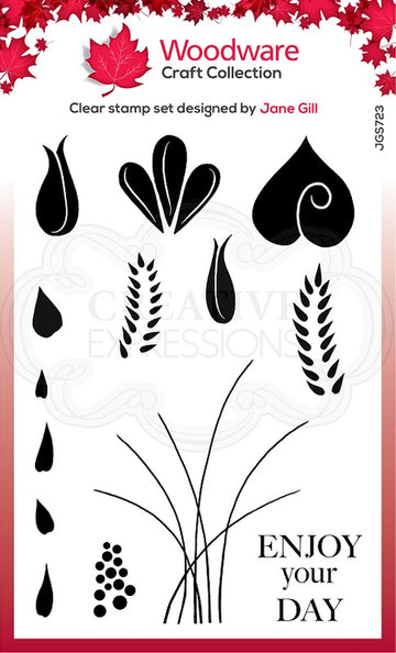 Woodware clear stamp fantasi blomster