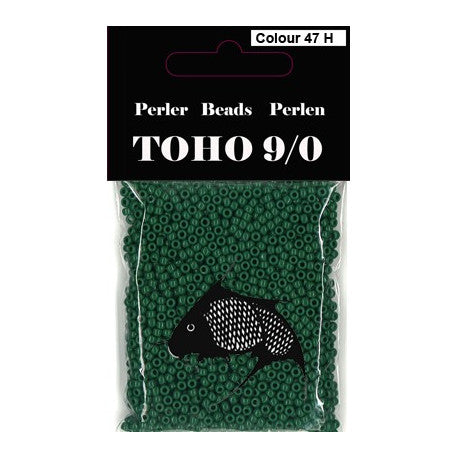 TOHO perler 9/0 Farve 47H mørke grøn gennemfarvet 40g
