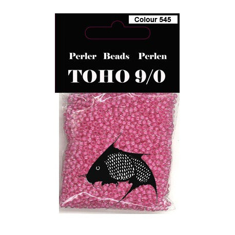 TOHO perler 9/0 farvenr. 545 rosa farvet kerne klar udenom. 40g