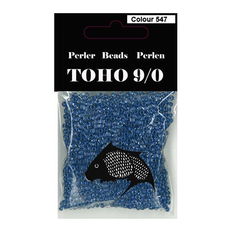 TOHO perler 9/0 farvenr 547 mørkeblå farvet kerne klar udenom. 40g