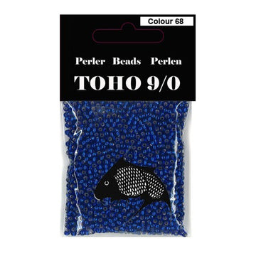 TOHO perler 9/0 farve nr. 68 Blå / sølv i midten og farvet uden om 40g