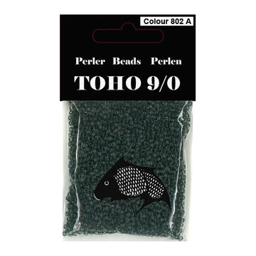 TOHO perler 9/0 farvenr 802A grå/røgfarvet transparent 40g