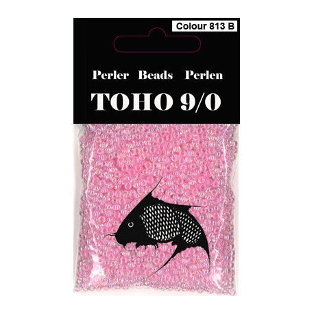 TOHO perler 9/0 farvenr 813B lyserød transparent 40g UDSOLGT