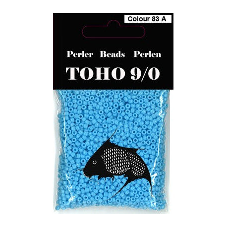 TOHO perler 9/0 Farve nr. 83A lys blå/turkis gennemfarvet. 40g UDSOLGT