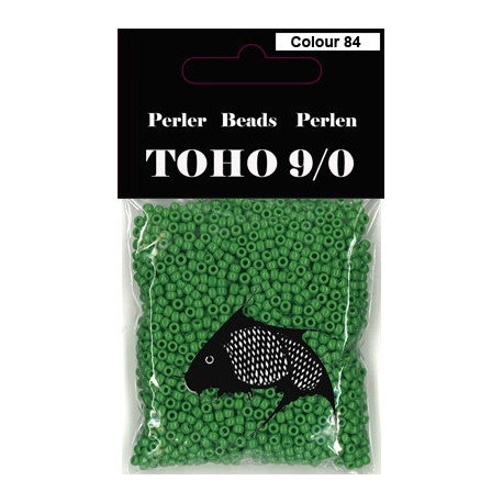 TOHO perler 9/0. Farvenr. 84 grøn gennemfarvet. 40g