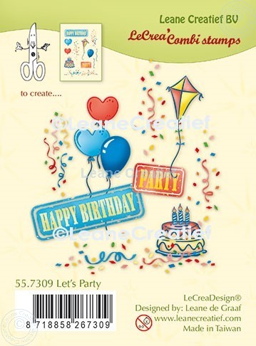 LeCreaDesign® combi clear stamp Let's party