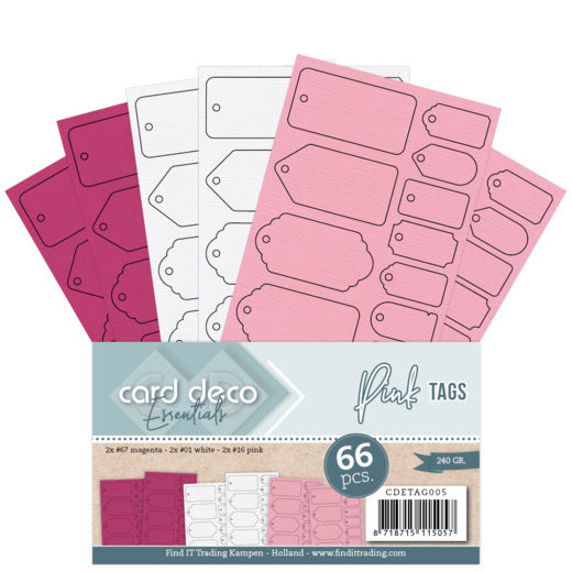 Card Deco Essentials - Tags - Pink CDETAG005