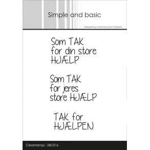 Simple and Basic Stempel med dansk tekst.