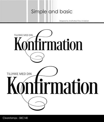 Simple and Basic clearstamp – SBC140 – “Tillykke med din Konfirmation”