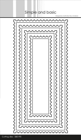 Simple and Basic die "Stamp - Slimcard"  "frimærkekant"