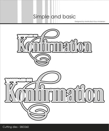 SBD260 Simple and Basic die, Tillykke med din Konfirmation 2 str.