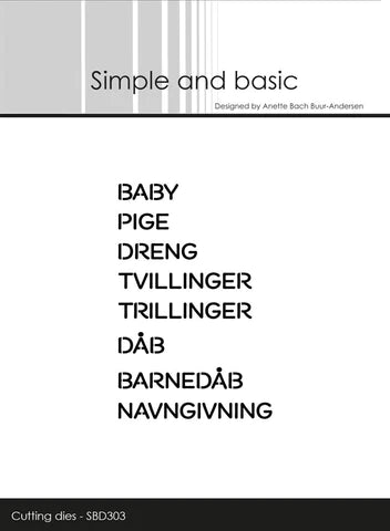 Simple and Basic die "Cut Words - Danske tekster