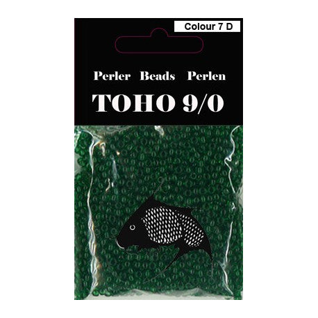TOHO perler 9/0 farve 7D mørk grøn transparent 40 g