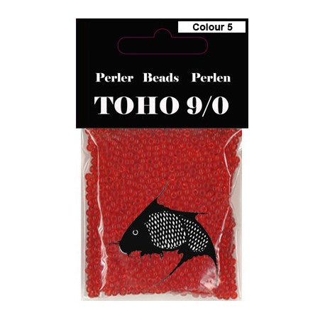 TOHO perler 9/0 farve 5 klar rød transparent 40g