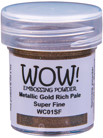 WOW embossing powder Metallic Gold Rich Pale Super Fine WC01SF 15 ml
