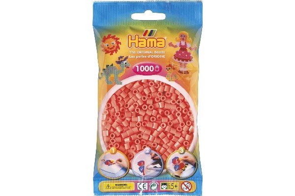 Hama perler 1000 stk pastel rød