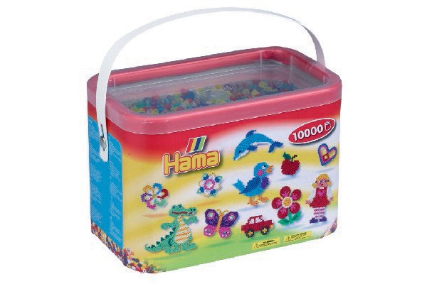 Hama perler midi 10000stk transparent mix