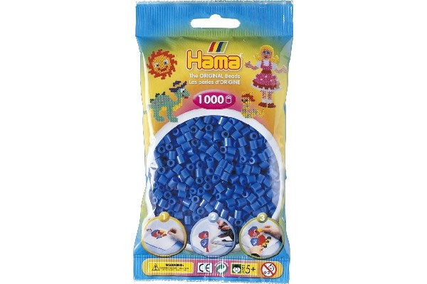 Hama perler midi 1000 stk lys blå