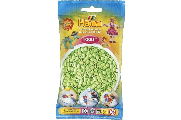 Hama perler midi 1000stk pastel grøn