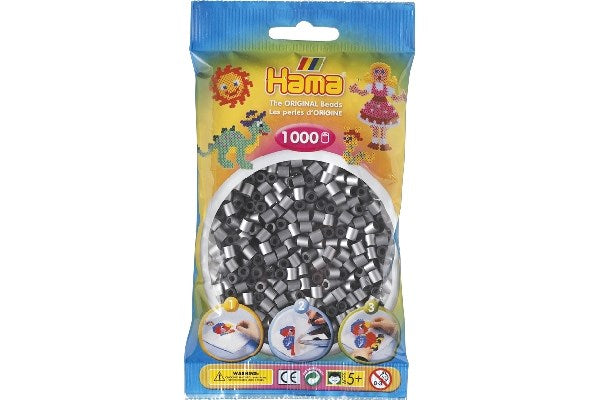 Hama perler midi 1000stk sølv