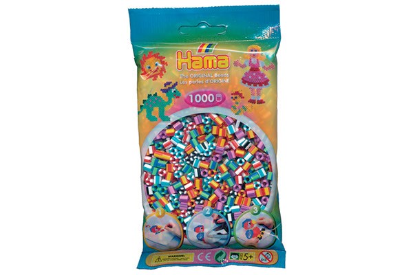Hama perler midi 1000stk stribet mix 90