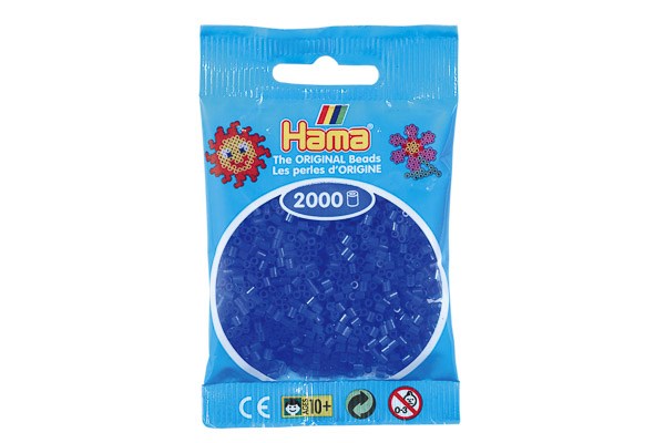 Hama perler mini 2000stk neon blå