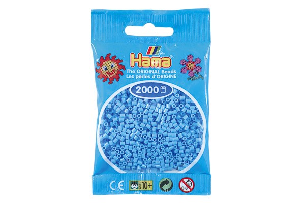 Hama perler mini 2000stk pastel blå