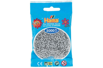 Hama perler mini 2000stk lys grå