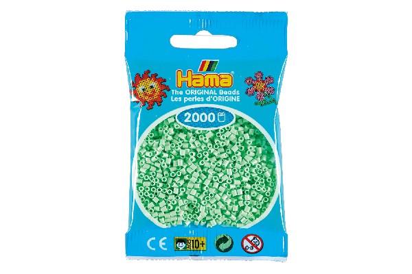 Hama perler mini 2000 stk pastel mint