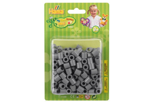 HAMA MAXI PERLER I BLISTER 250STK. GRÅ