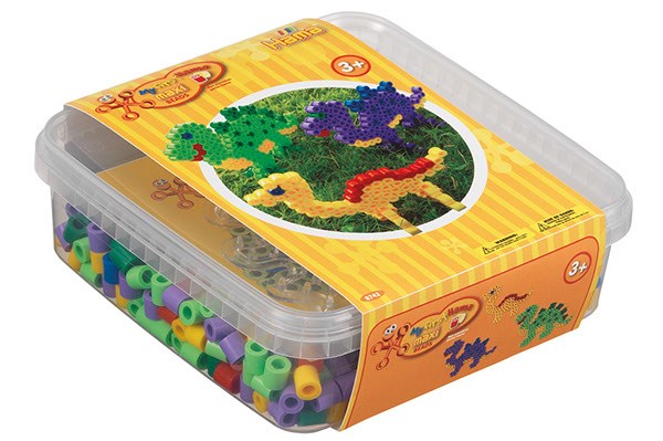 Hama 600 maxi perler samt stiftplade i bøtte