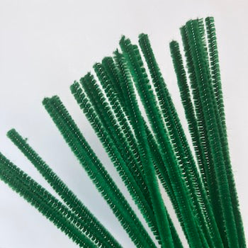 Chenille/piberenser 6mm x 30cm grøn
